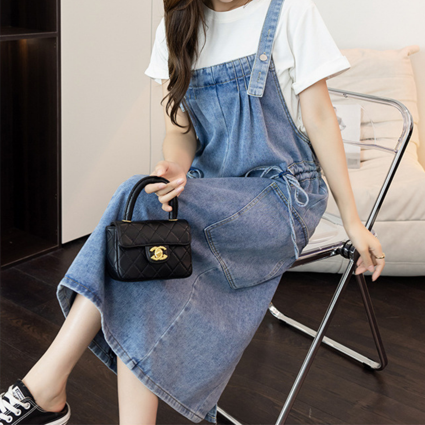 Robe salopette - Bleu Sentier