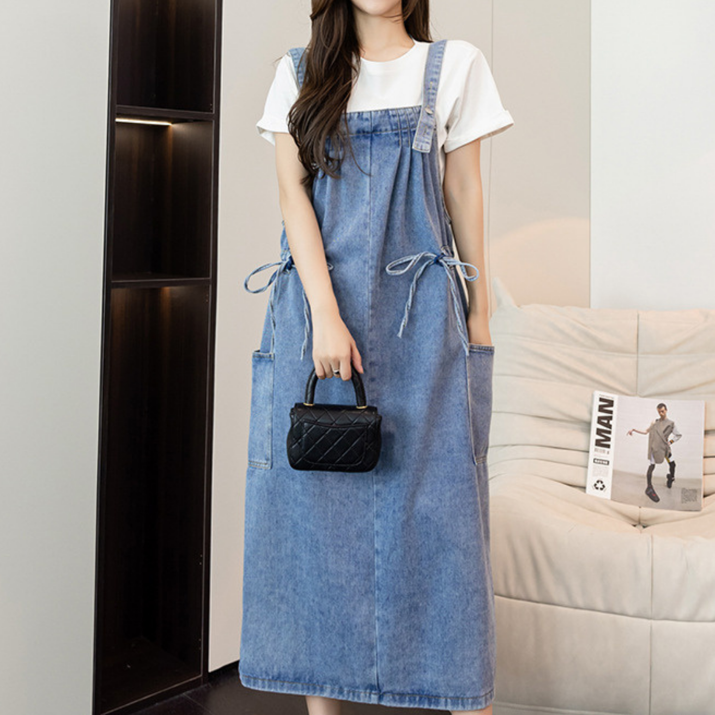 Robe salopette - Bleu Sentier