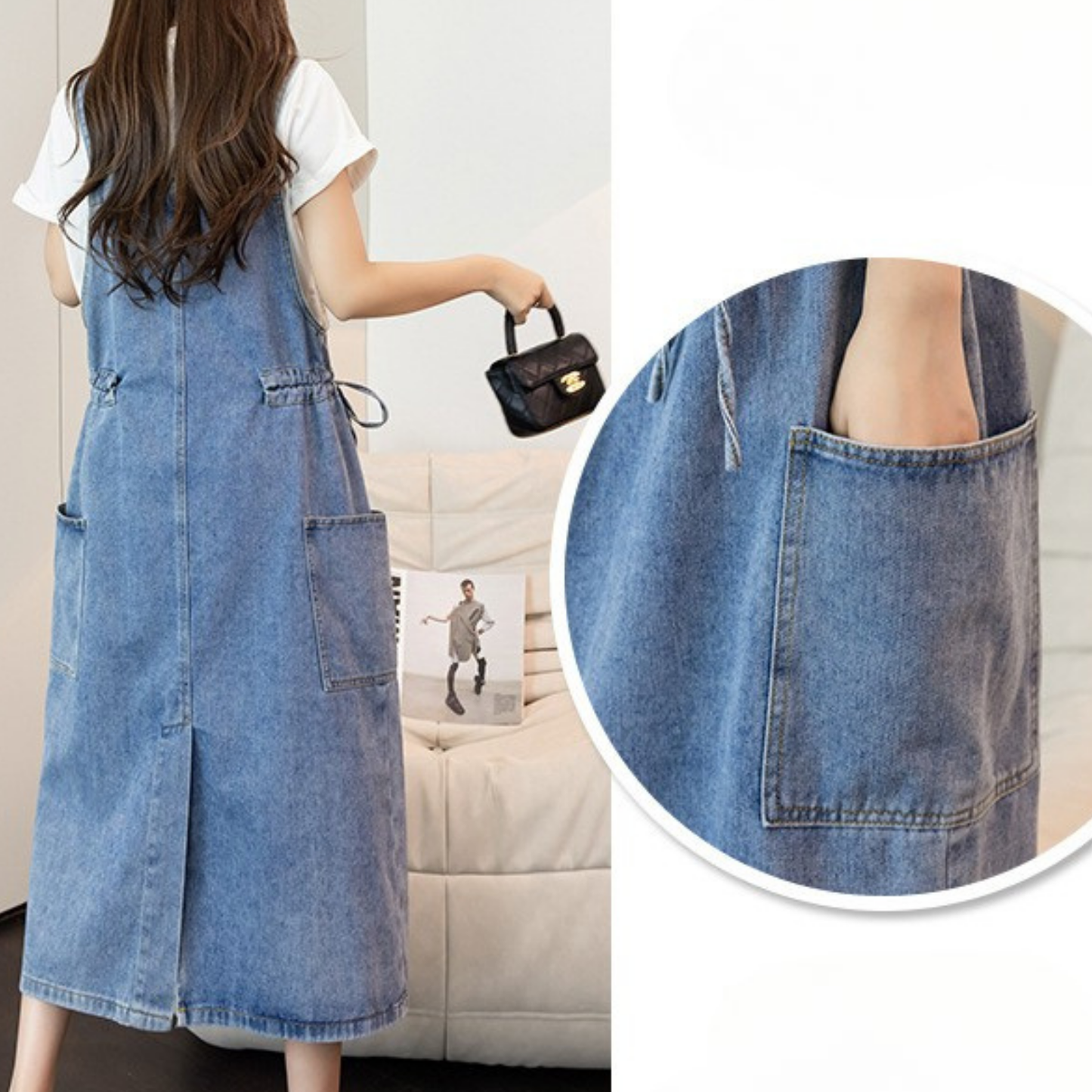 Robe salopette - Bleu Sentier