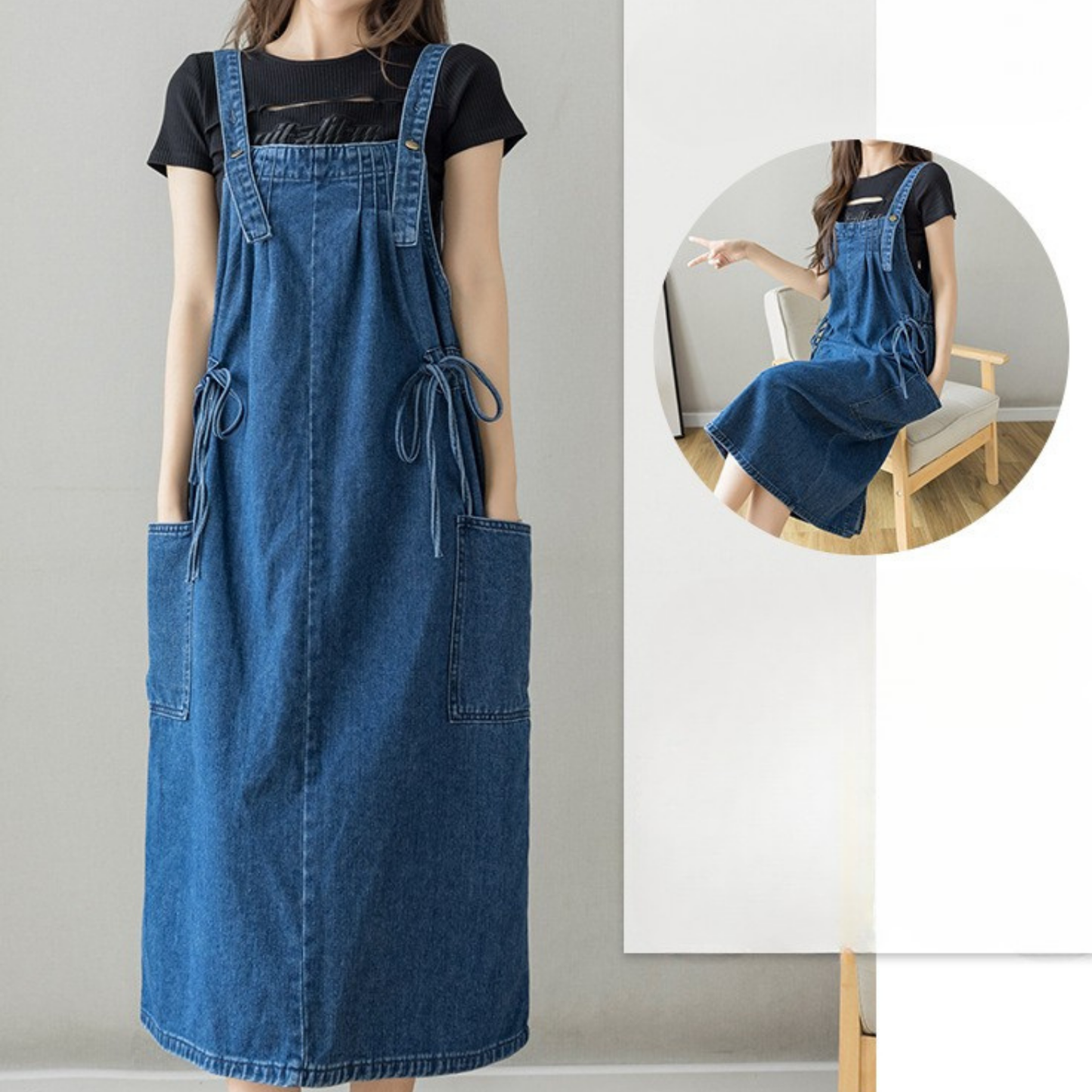 Robe salopette - Bleu Sentier