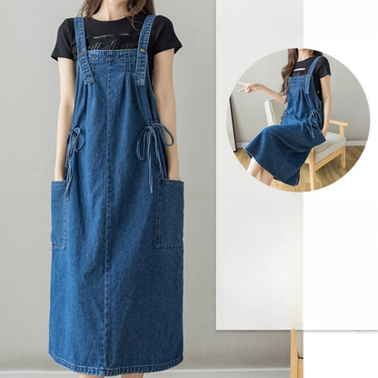 Robe salopette - Bleu Sentier
