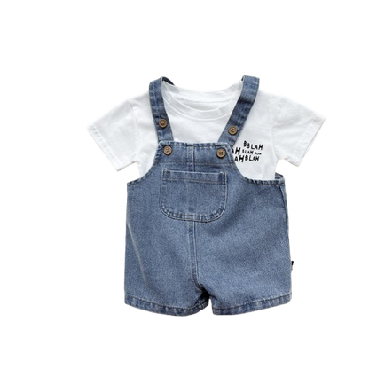 Salopette bébé - Matin d'Été - Ensemble de deux pièce - T-shirt offert !