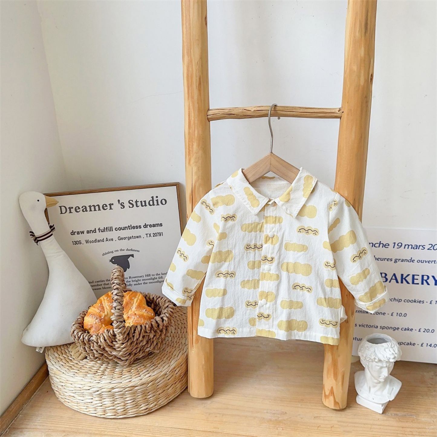 Salopette bébé - Rêve d’Or - Ensemble de deux pièces - Chemise offerte !