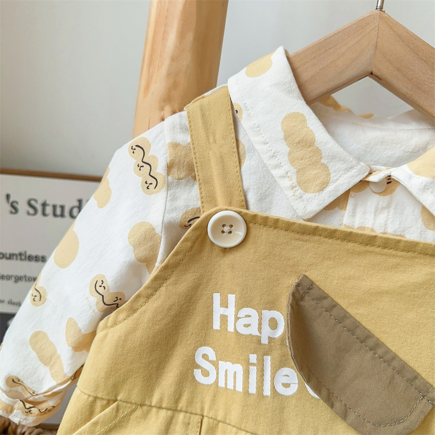 Salopette bébé - Rêve d’Or - Ensemble de deux pièces - Chemise offerte !