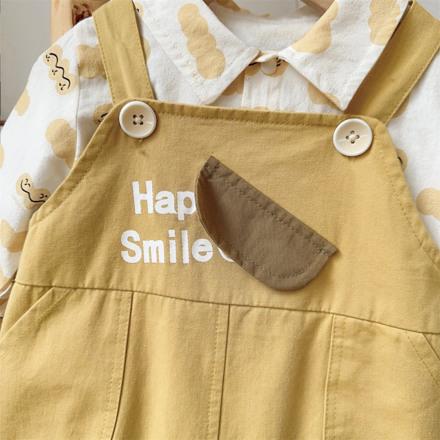 Salopette bébé - Rêve d’Or - Ensemble de deux pièces - Chemise offerte !
