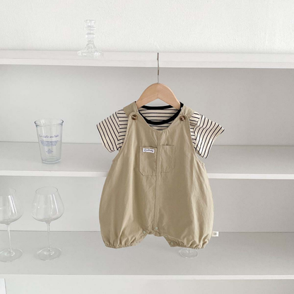 Salopette bébé - Éclat Sablé - Ensemble de deux pièce - T-shirt offert !