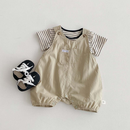Salopette bébé - Éclat Sablé - Ensemble de deux pièce - T-shirt offert !