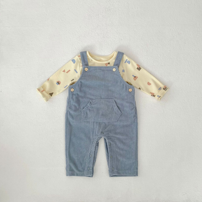Salopette bébé - Ciel d'Automne - Ensemble deux pièce - Pull offert !