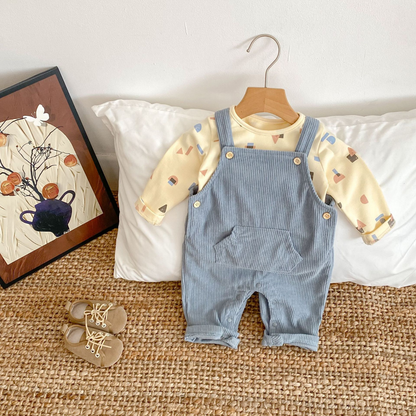 Salopette bébé - Ciel d'Automne - Ensemble deux pièce - Pull offert !