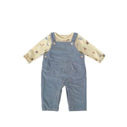 Salopette bébé - Ciel d'Automne - Ensemble deux pièce - Pull offert !