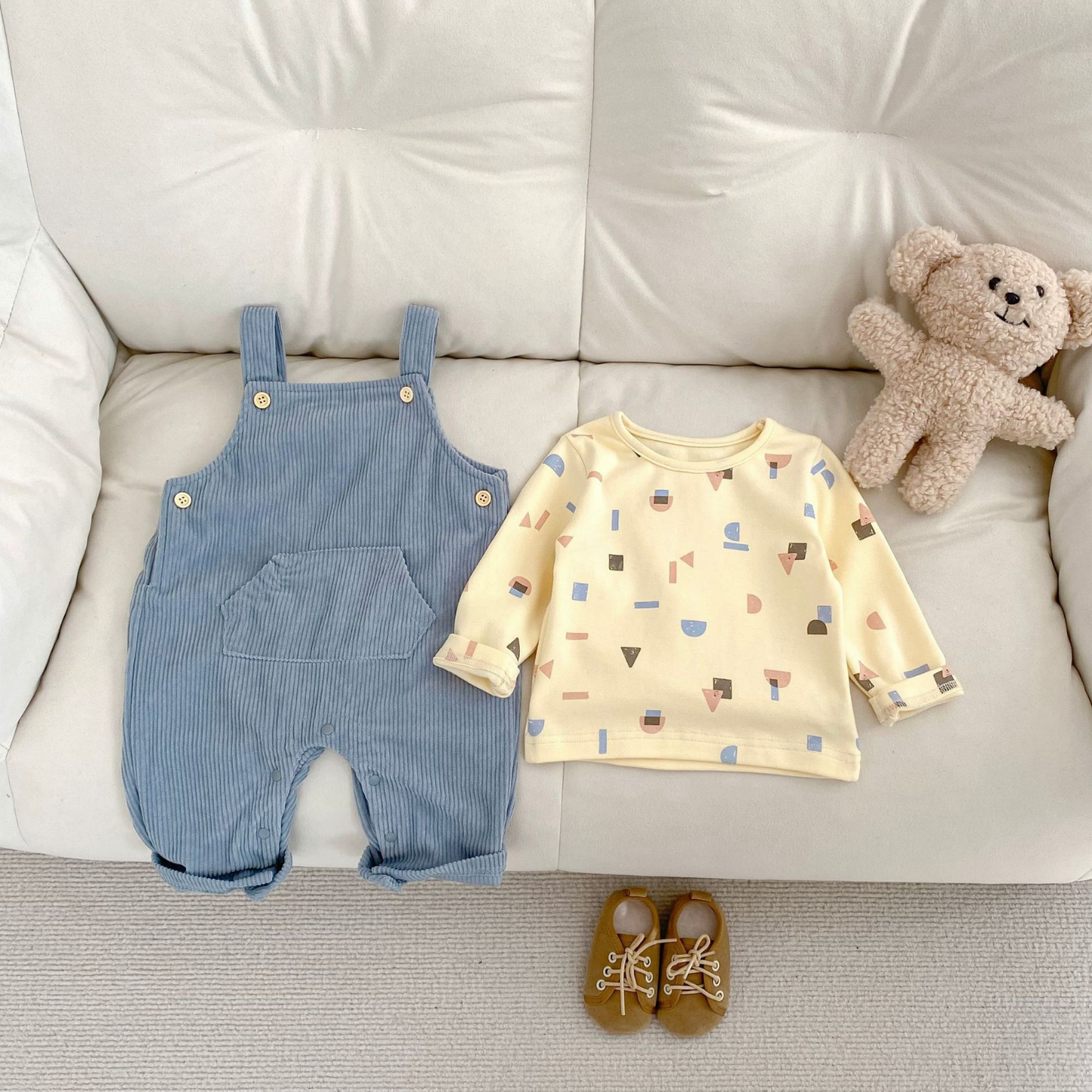Salopette bébé - Ciel d'Automne - Ensemble deux pièce - Pull offert !