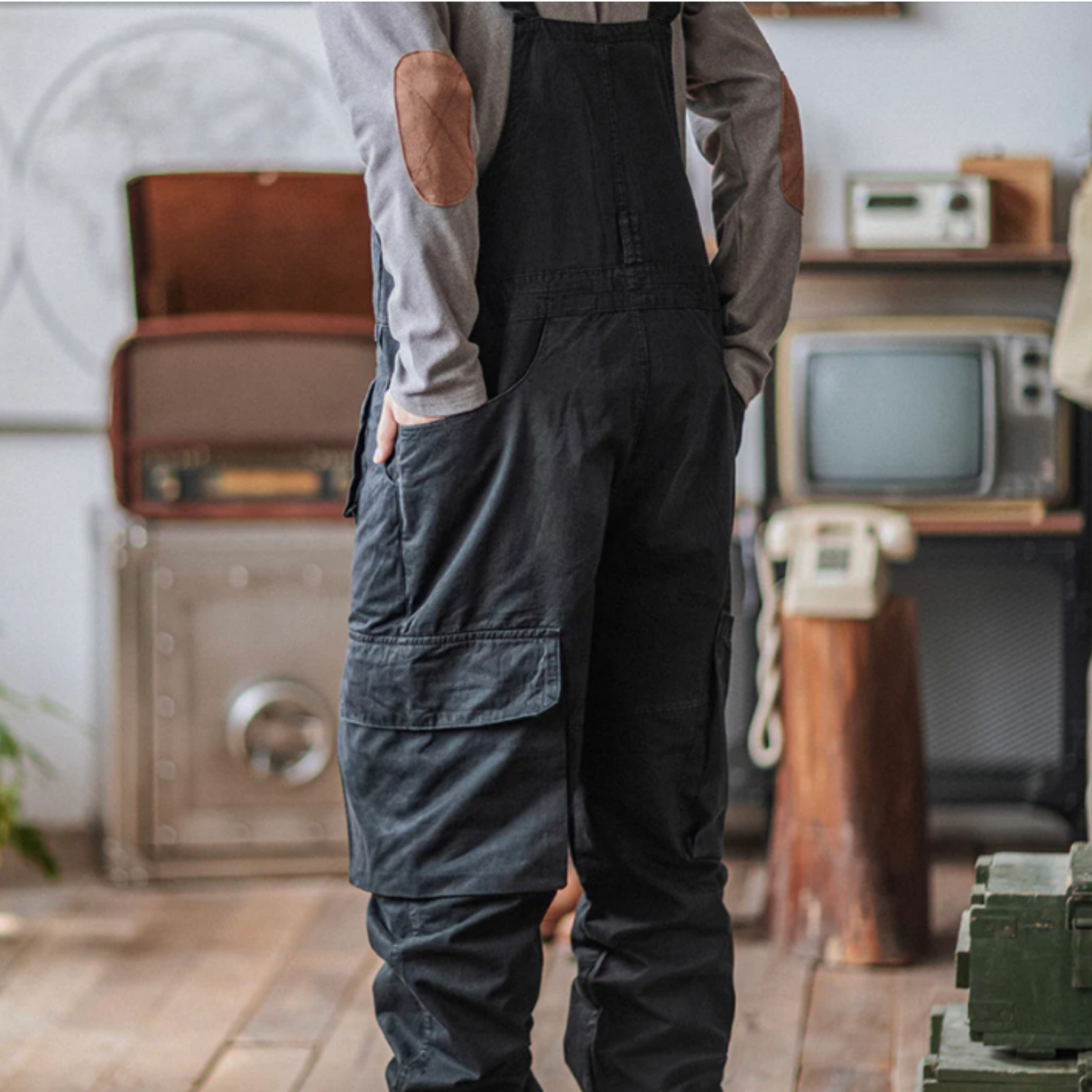 Salopette homme cargo au style rétro multi poche - Elliot
