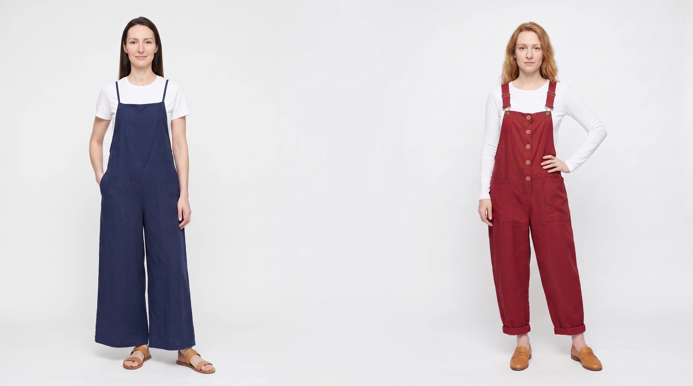 French Days Salopette Club : salopette bleu marine et salopette rouge sur fond blanc